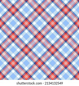 Funda diagonal roja, blanca y azul. Patrón de control vectorial sin inconvenientes para la moda, la decoración del hogar y la estacionalidad.
