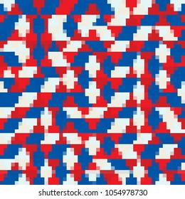 Red white and blue digital pixel vector background
