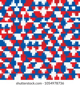 Red white and blue digital pixel vector background