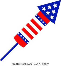 Red, White, and Blue Firecracker for American Holiday Design
