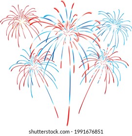 Red White and Blue Fireworks Clip Art