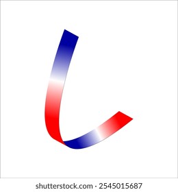 Red white blue flag ribbon tricolor gradient celebration freedom day vector illustration eps