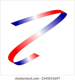 Red white blue flag ribbon tricolor gradient celebration freedom day vector illustration eps