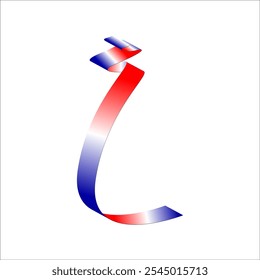 Red white blue flag ribbon tricolor gradient celebration freedom day vector illustration eps