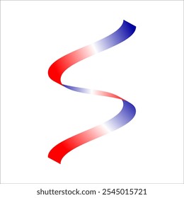 Red white blue flag ribbon tricolor gradient celebration freedom day vector illustration eps