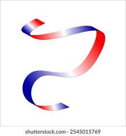 Red white blue flag ribbon tricolor gradient celebration freedom day vector illustration eps