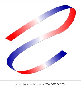 Red white blue flag ribbon tricolor gradient celebration freedom day vector illustration eps