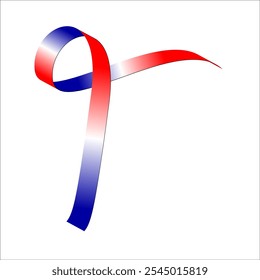 Red white blue flag ribbon tricolor gradient celebration freedom day vector illustration eps