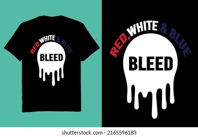 red white and Blue  Flag t shirt design vector