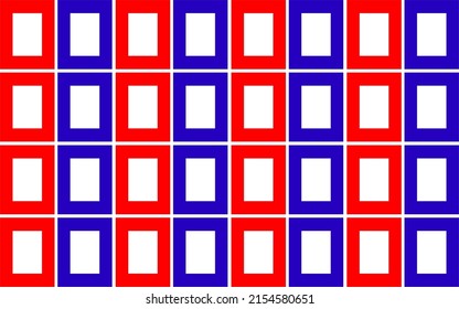 Red, white, blue geometric seamless pattern. USA flag wallpaper. Happy Independence Day 4 th of July. United State of America, France, Thailand, New Zealand, Netherland, British, Great Britain.
