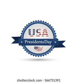 a red, white and blue icon for presidents day