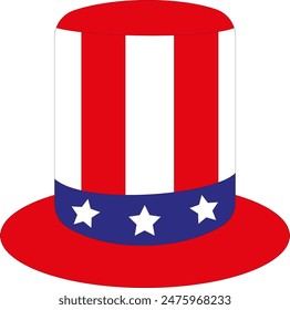 Red, white, blue, over stars and stripes hat