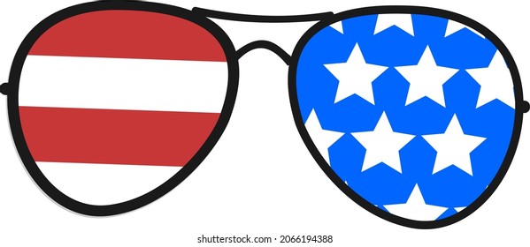 Red white and blue patriotic American flag sunglasses