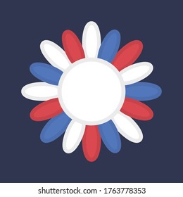 Red, White, Blue Patriotic, Fourth of July Decoration, Memorial Day Decor, Labor Day Flower Daisy Vector Illustration Background