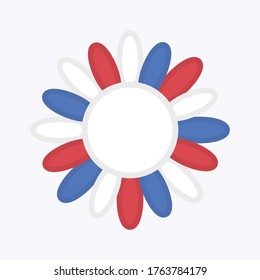 Red, White, Blue Patriotic, Fourth of July Decoration, Memorial Day Decor, Labor Day Flower Daisy Vector Illustration Background