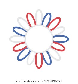 Red, White, Blue Patriotic, Fourth of July Decoration, Memorial Day Decor, Labor Day Flower Daisy Vector Illustration Background