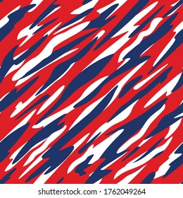 Red, White And Blue Patriotic Seamless Repeating Pattern Vector Illustration
