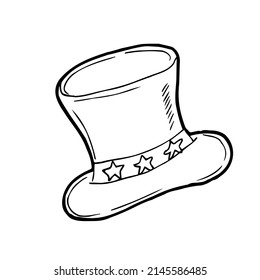Red White And Blue Patriotic Top Hat Of A American Flag Vector Illustration