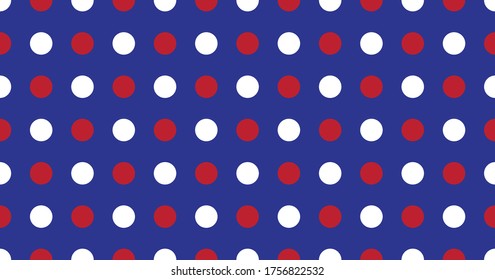 Red White and Blue Polka Dot Background