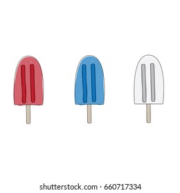 Red white and blue popsicles