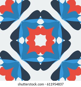 Red, white and blue seamless pattern. The regular pattern. For Wallpaper, textiles and backgrounds.