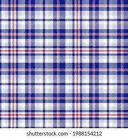 Red White Blue Shirt Plaid Seamless Stock Vector (Royalty Free