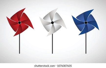 Red White And Blue Single Pinwheels