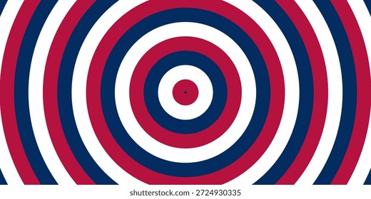 Fondo espiral rojo, blanco y azul. Un patrón de círculo interesante para su diseño.