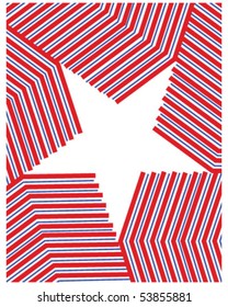 red, white and blue star