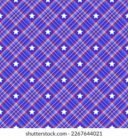 Funda diagonal roja, blanca y azul. Presión vectorial sin foco, chapado con motivos de jacquard estrella, adecuado para la moda, la decoración del hogar y la papelería.