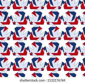 Red, white, and blue stars in seamless repeat pattern - Vector Illustration