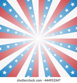 Red White And Blue Stripes, Sunburst, Star Burst