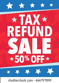 Red, white and blue, tax refund sale - save 50% off