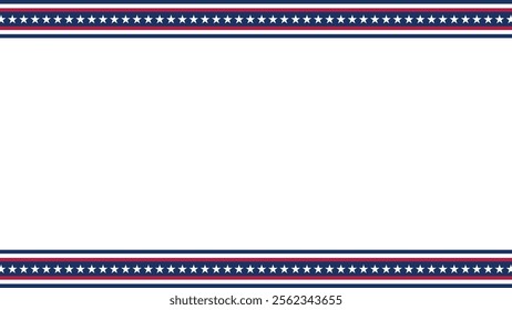 Red, White, and Blue Themed Border Design Suitable for Patriotic Celebrations and Events