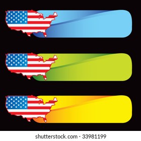 red white and blue united states on bold advertisement banner