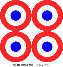 Red White And Blue Vector Graphic Of Four Concentric Bullseye Targets