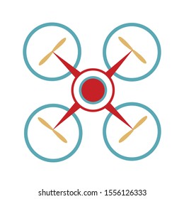 A Red White And Blue Vector Illustration Of A Drone