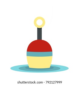 Red and white bobber icon in flat style isolated on white background vector illustration