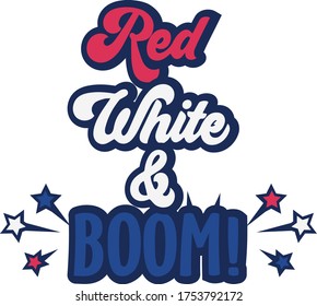 Red white & boom quote. Stars