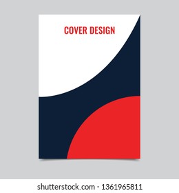 Red and white brochure template design vector.