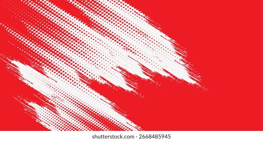 Rojo y blanco cepillo wrap coche pegatina patrón abstracto Anuncio líneas deportivas combinación de color rojo y blanco grunge cepillo patrón moderno racing motorsport diseño de Vector.