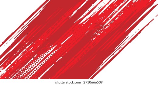 red and white brush wrap car sticker pattern abstract banner sporty lines red and white color. vector