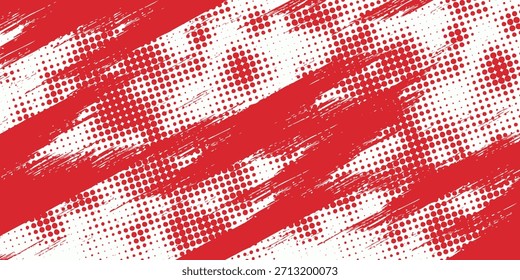 Patrón de etiqueta engomada del coche del abrigo del cepillo rojo y blanco abstracto. EPS 10