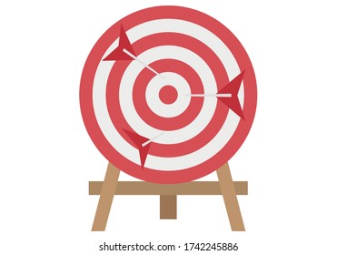 Red and white bullseye on white background.