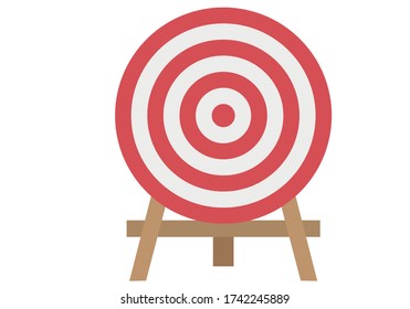 Red and white bullseye on white background.