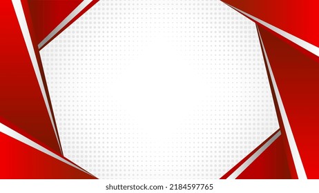 Red and white business background, blank modern background with dotted pattern design vector