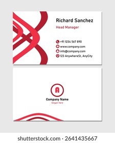 Red and White business card