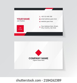 Red and White Business Card Design Professional Visiting Card Template