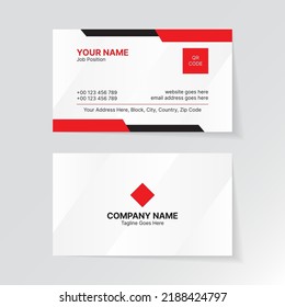 Red and White Business Card Design Professional Visiting Card Template