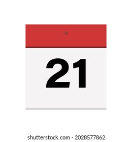 
Red and white calendar with white background
